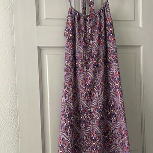 Breathe Women’s knee length halter summer dress with built in shelf bra